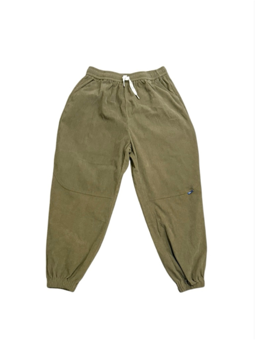 Alfric Eden Men Corduroy Jogger Pants Olive Green Elastic Waist Small Streetwear - Picture 2 of 8
